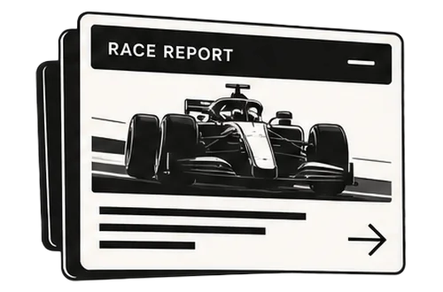 Race report card with a single-seater on track