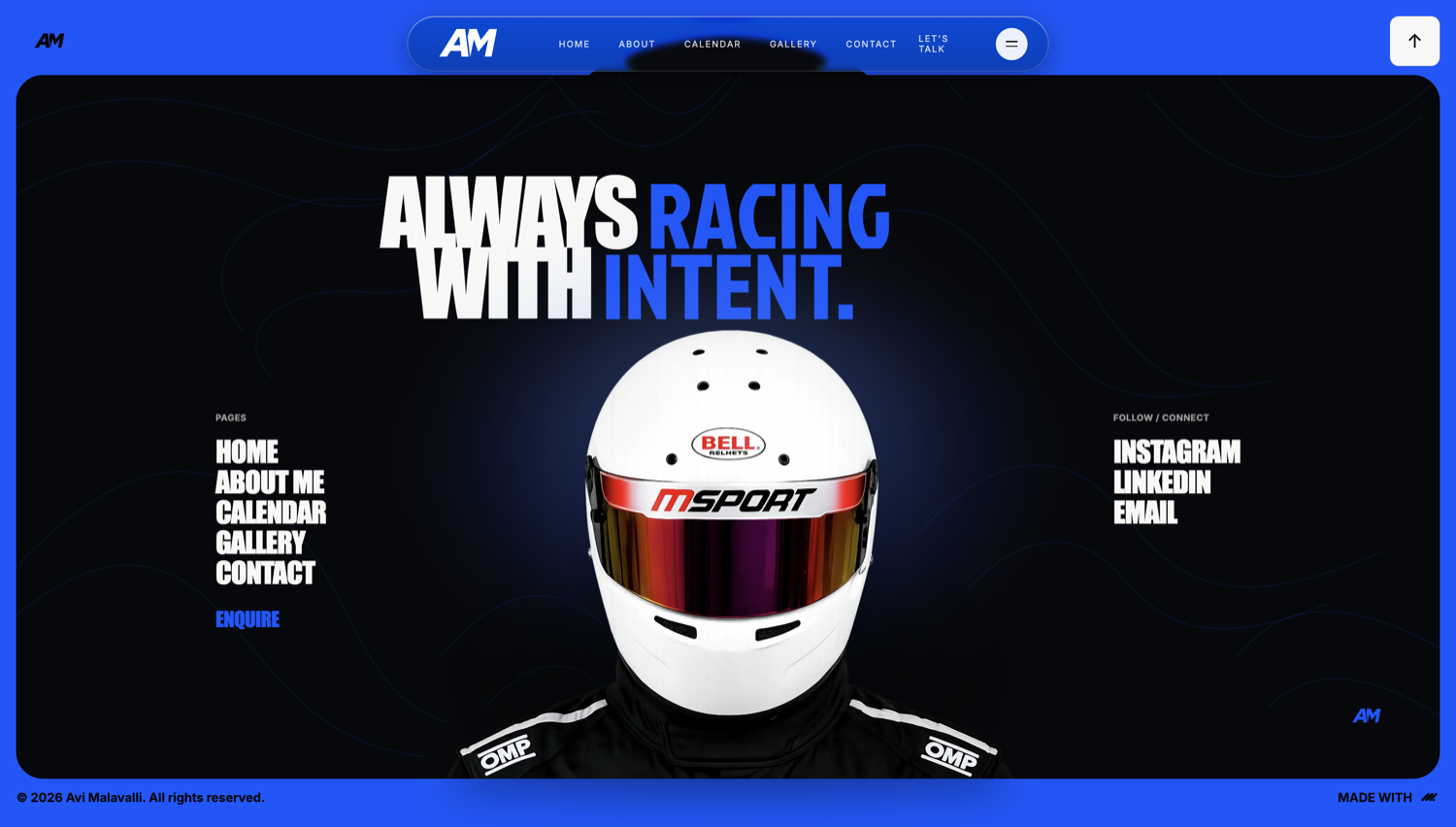 avimalavalli.com landing page designed and built by Layerstop